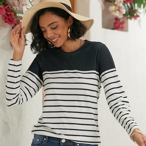 Zolucky T-shirt tee stripped Size L - Picture 1 of 9